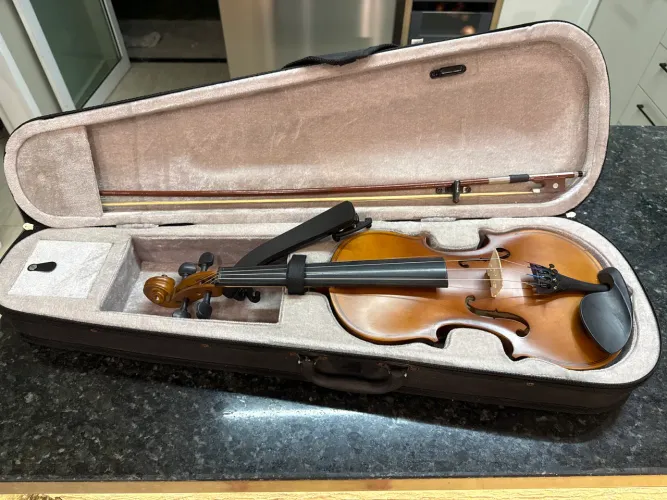 Violino 4/4 Acústico Arco Breu Cavalete + Estojo Madeira