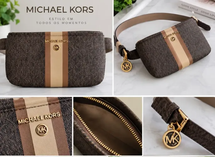 Pochete Michael Kors Monograma Marrom | Nova, Nunca Usada