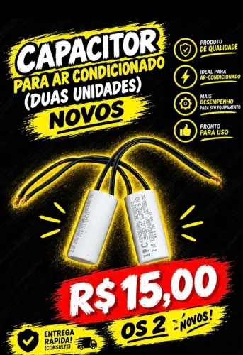 Par de Capacitores para Ventilador 2µF (Duas Unidades Novas