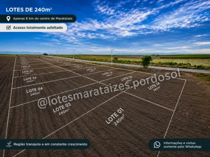 Lotes de 240m² em Marataízes | Apenas 6 km do Centro