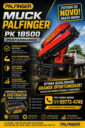MUCK PALFINGER PK 18500 ANO 2018 semi-novo, ótima oportunidade 