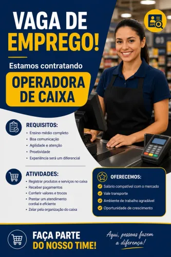 Vaga de operadora de caixa
