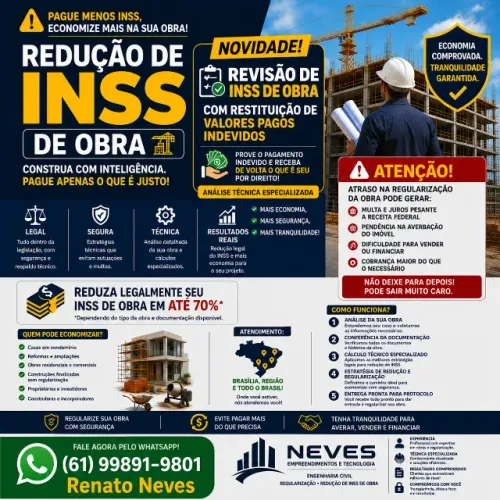 Seu INSS de Obra Pode Estar Sendo Cobrado Acima do Devido! Descubra Como Economizar Legal
