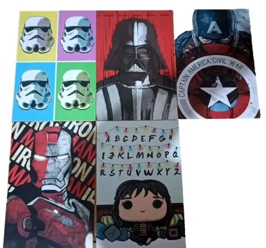 Kit com 5 Quadros Decorativos
