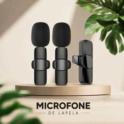Microfone de Lapela sem fio para Android e iPhone - Entrega Grátis 