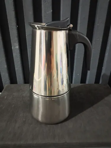 Cafeteira Italiana Inox, 4 xícaras, nova, mostruário, sem caixa