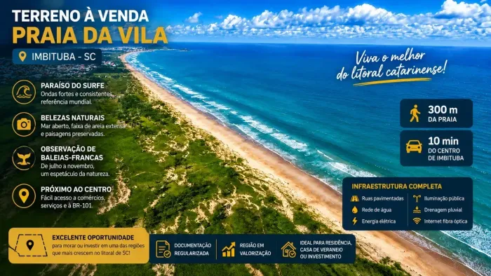 Lote/Terreno para venda com 361 metros quadrados em Vila Nova - Imbituba - Santa Catarina