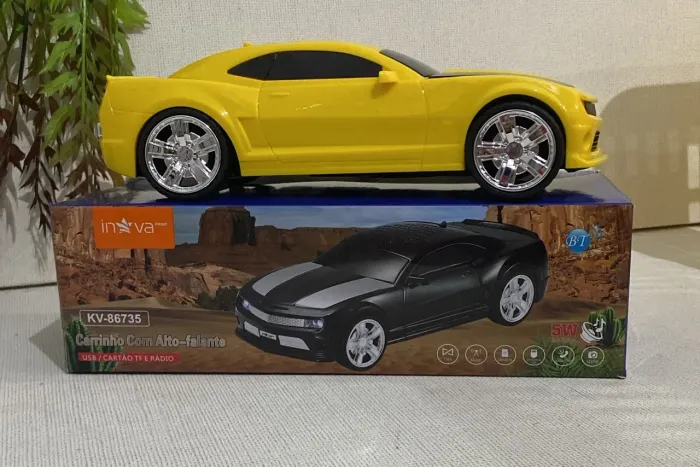 Caixa de som no carro - INOVA Cartão TF Entrada USB Rádio