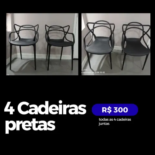4 Cadeiras Pretas