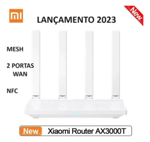 Roteador Wi-fi 6 Rede Mesh Xiaomi Ax3000t Dual Wan Nfc