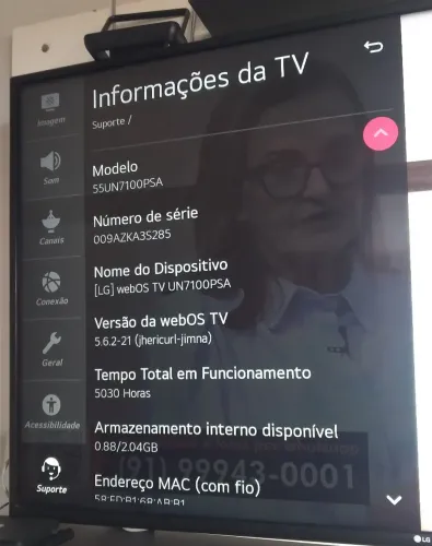 Smart TV LG 55 4K UHD, modelo 55UN7100PSA