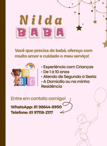 Babá/cuidadora de idosos 