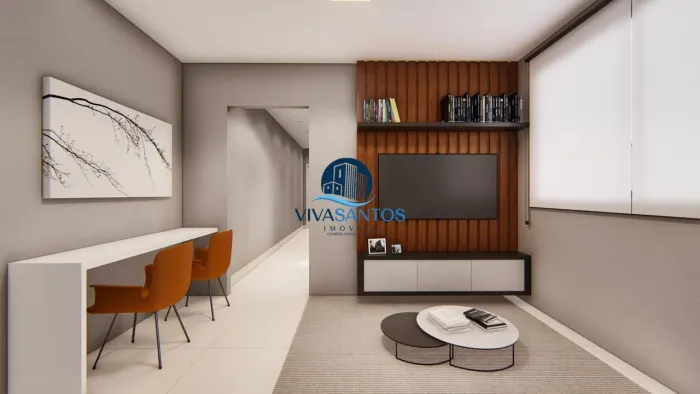 APARTAMENTO COM 2 DORMITÓRIOS E LAZER EM SANTOS-SP