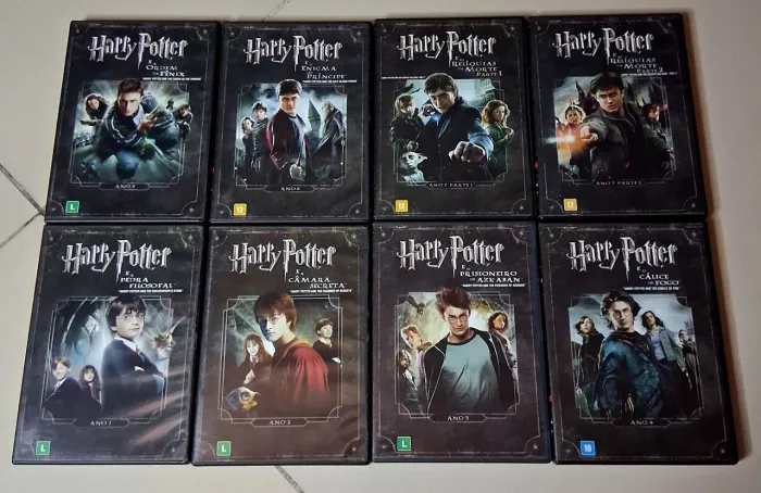 DVD Harry Potter 1 2 3 4 5 6 7 Parte 1 e 2