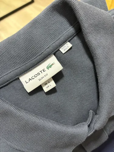 Camisa polo lacoste slim fit cinza chumbo