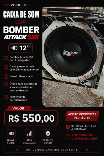Vendo caixa de som com alto falante Bomber 550