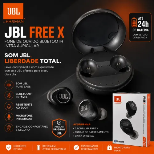 Fone Bluetooth JBL Free X Original | Excelente Estado | Caixa Original