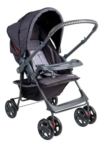 Carrinho De Bebê Passeio Topázio Com 5 Posições - Hercules Cor Preto