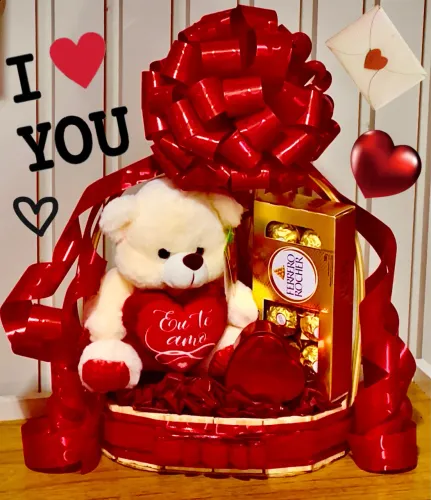 Cesta LOVE Linda Disponível. Cestas Lindas em Pronta Entrega