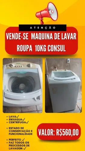 Máquina de lavar roupa consul 10kg faz tudo!