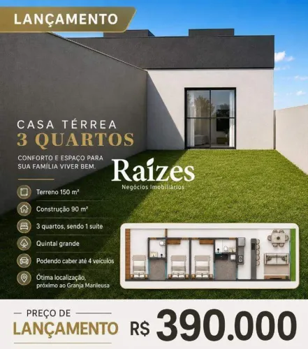 Casa à venda no Bairro Aclimação, em Uberlândia, com 3 quartos e 3 vagas