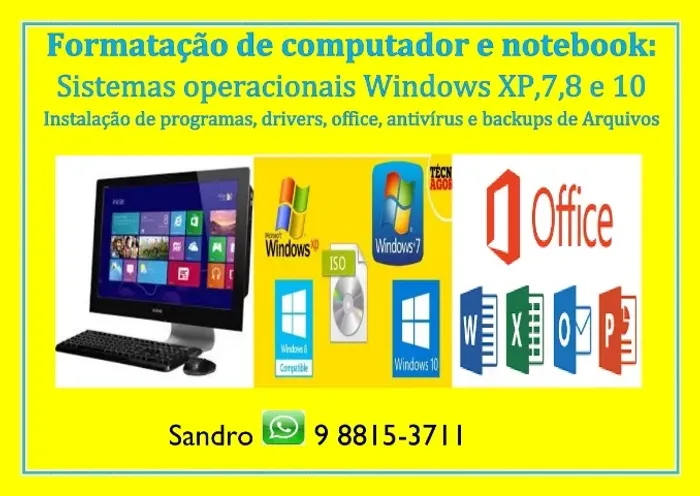 1. Formatação de Notebooks & Computadores: (Serviço Com Garantia)