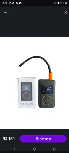 Bomba de ar portátil (Compressor ar)