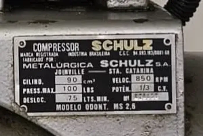 Compressor Schulz MS 2.8. - 1/3 CV - antigo e original