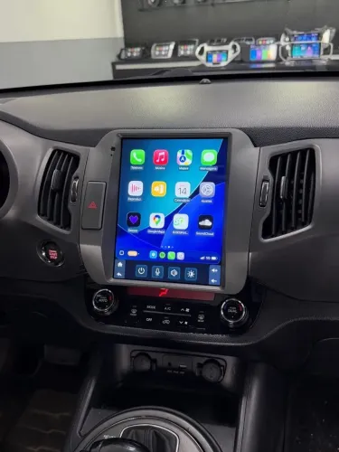 Central Multimídia Tesla Sportage 2011 a 2016 CarPlay e Android Auto