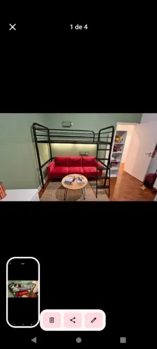 Cama solteiro de ferro elevada