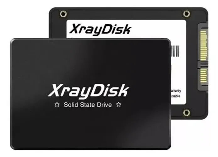 SSD SATA III de 2,5 polegadas da marca XrayDisk com capacidade de 240GB.