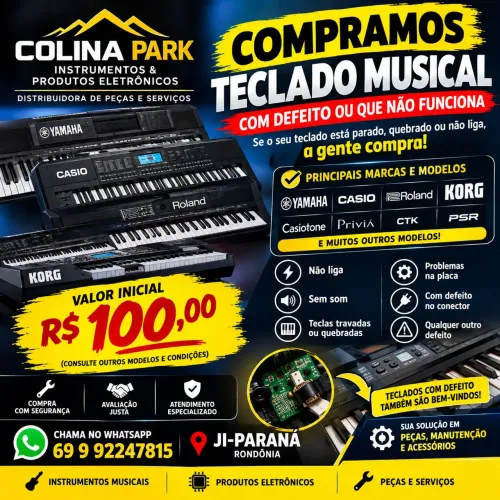 Compramos Teclado Musical com Defeito.