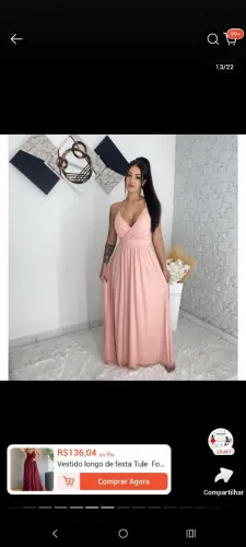 Vestido festa rosé