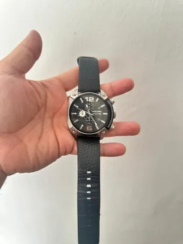 Relógio Diesel DZ4341 Original Masculino Aço Inox Pulseira Couro