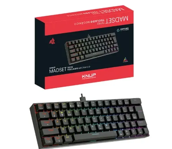 Teclado Gamer Mecânico USB Com Fio 60% 100% 63 104 Teclas T61 RGB Switch Red Blue PC NOTEB