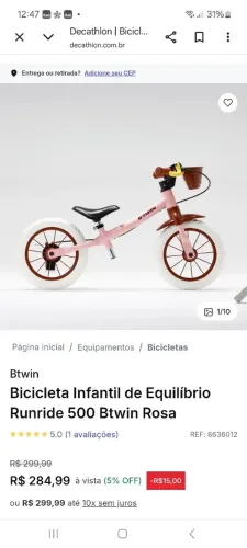 Bicicleta de equilíbrio