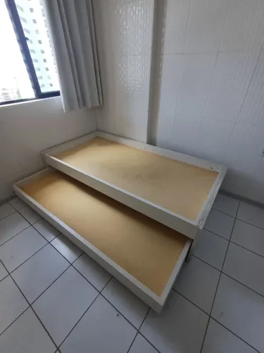 Cama Soleiro/Bicama em Compensado de Madeira (Acompanha Colchões)