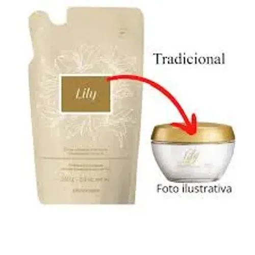 Refil Creme Acetinado Hidratante Desodorante Corporal Lily 250g Lily
