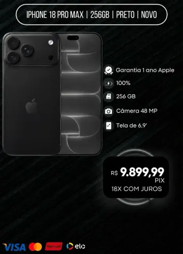Iphone 18 Pro Max Black Lacrado 1 ank de garantia