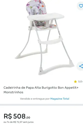 Cadeirinha para auxiliar na alimentação infantil Burigotto monstrinhos