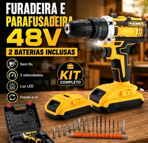 Parafusadeira 48v e 2 Baterias
