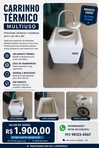 Carrinho Térmico Multiuso - Thermototal | R$ 1.900,00