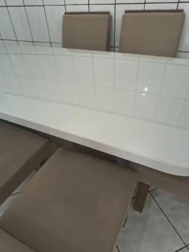 Mesa de jantar retangular 6 cadeiras