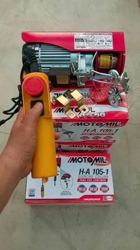 Guincho de coluna de uso contínuo 300kg a 600kg 1200W Motomil - Novo/Loja