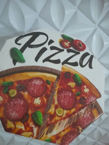 Caixa de Pizza 35cm Oitavada Dupla Face Branca com Trava - Fardo 50un