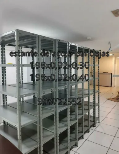Estante de aço novas cinza 6 bandejas na promoção