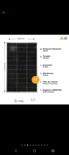 Placa Solar Fotovoltaica Alta Eficiência | Energia Limpa e Economia na Conta de Luz