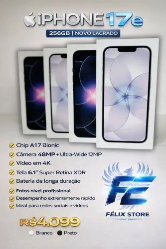 iPhone 17e 256GB Novo Lacrado A17 Bionic 48MP