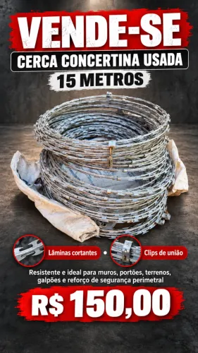 Cerca concertina usada - aproximadamente 15 metros