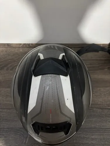 Capacete MT Atom SV Articulado Tarmac Preto Fosco/Branco Brilho